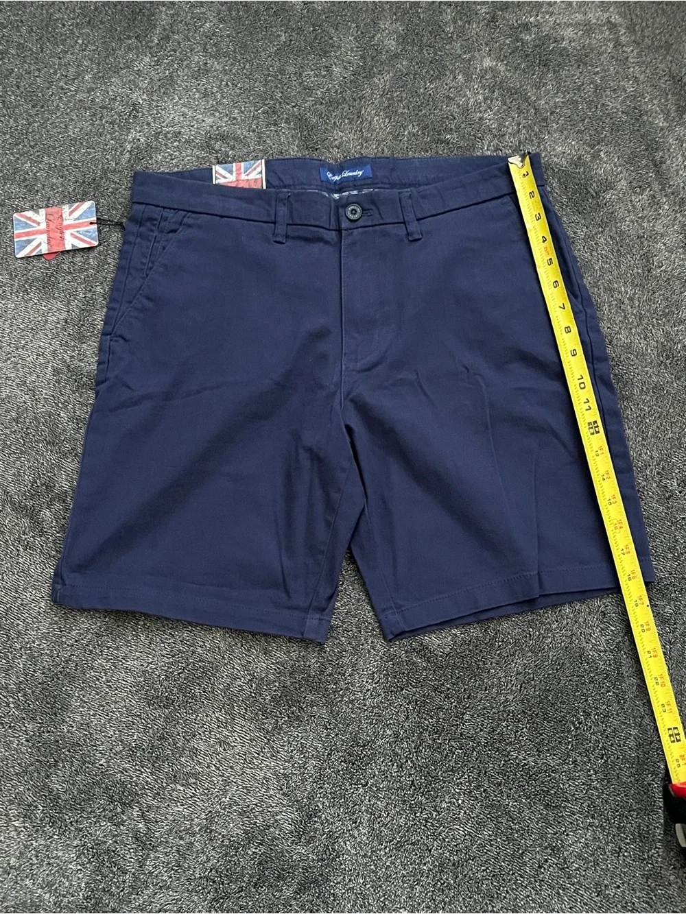 NWT English Laundry Men's Navy Blue Flat Front Chino Shorts Stretch Size 34